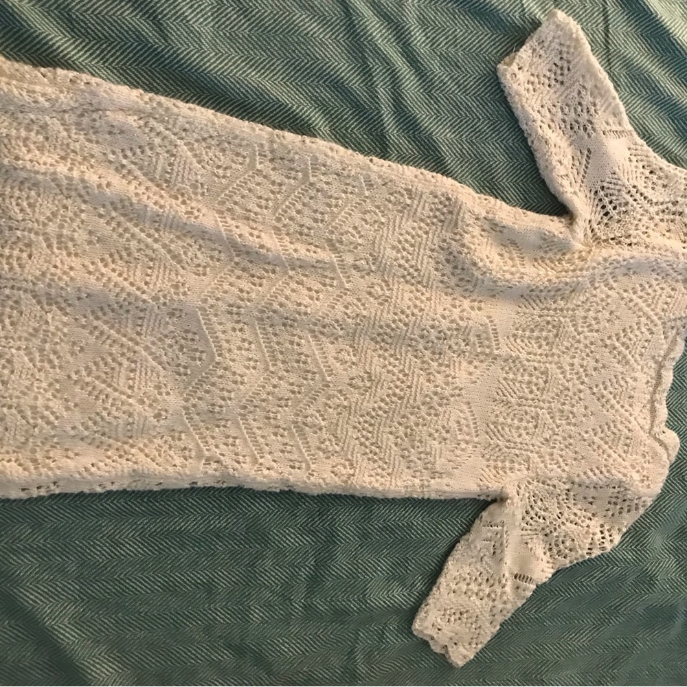 Cat & Jack Cream Casual Dress with Textured Knit